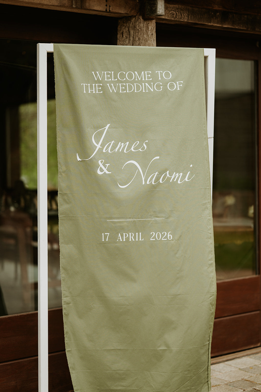 Fabric Welcome Sign with Optional Flowers