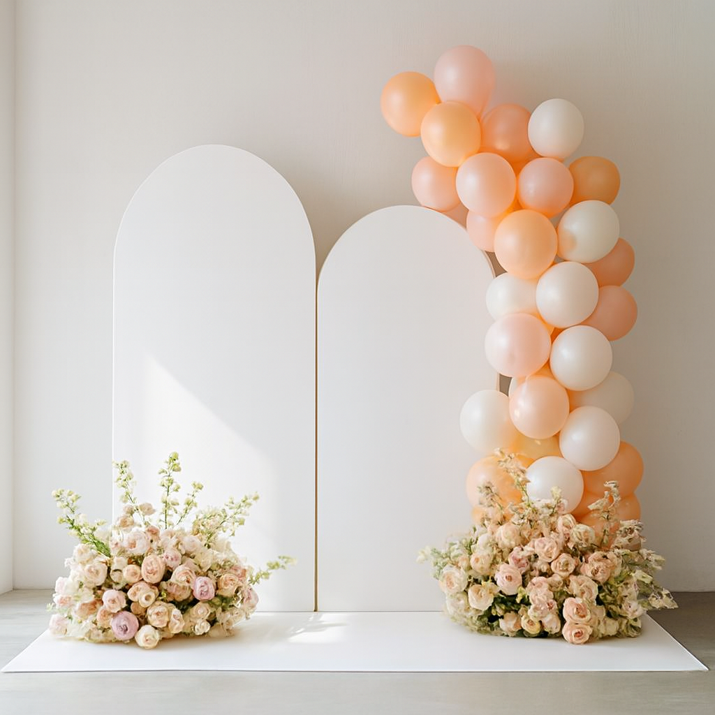 Free standing balloon arch with flowers