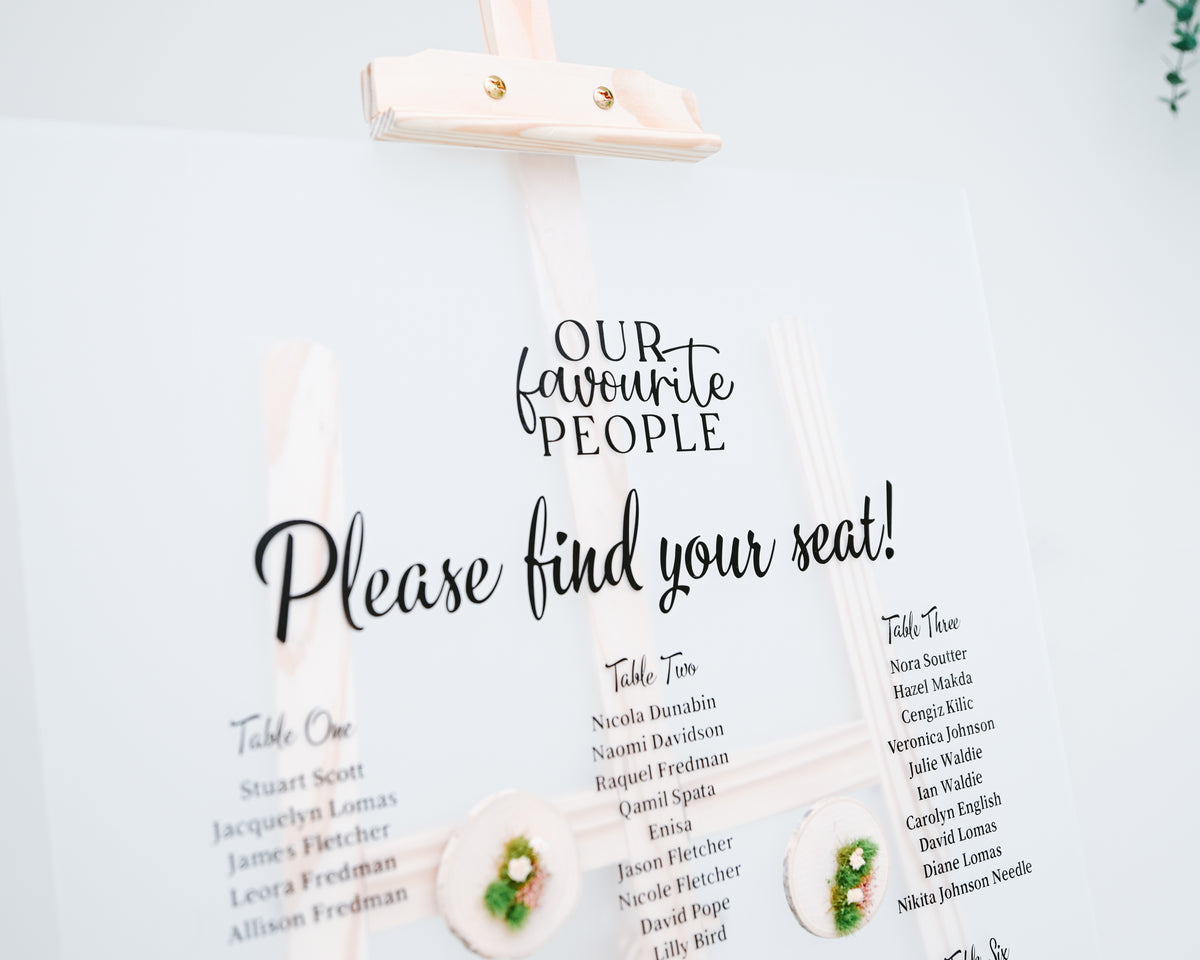 Seating Plan on Easel