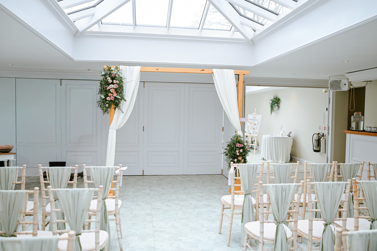 Floral Arch with Drapes