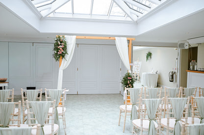 Floral Arch with Drapes