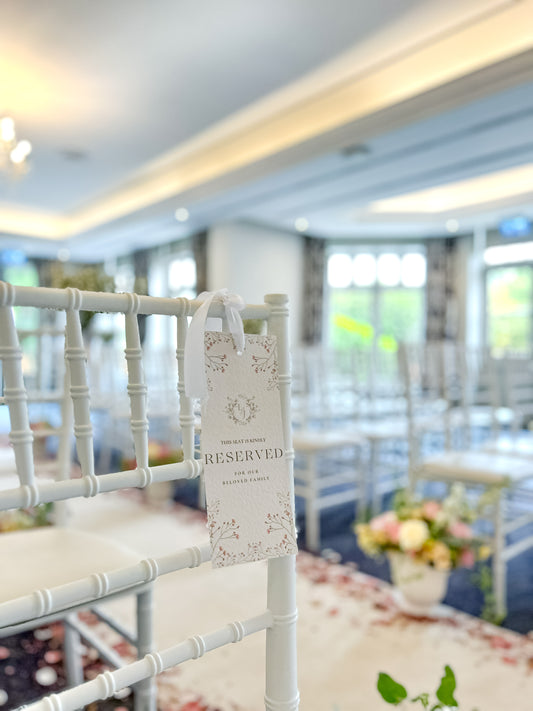 Reserved signs (with optional flowers)