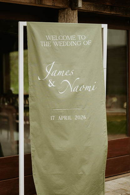 Fabric Welcome Sign with Optional Flowers