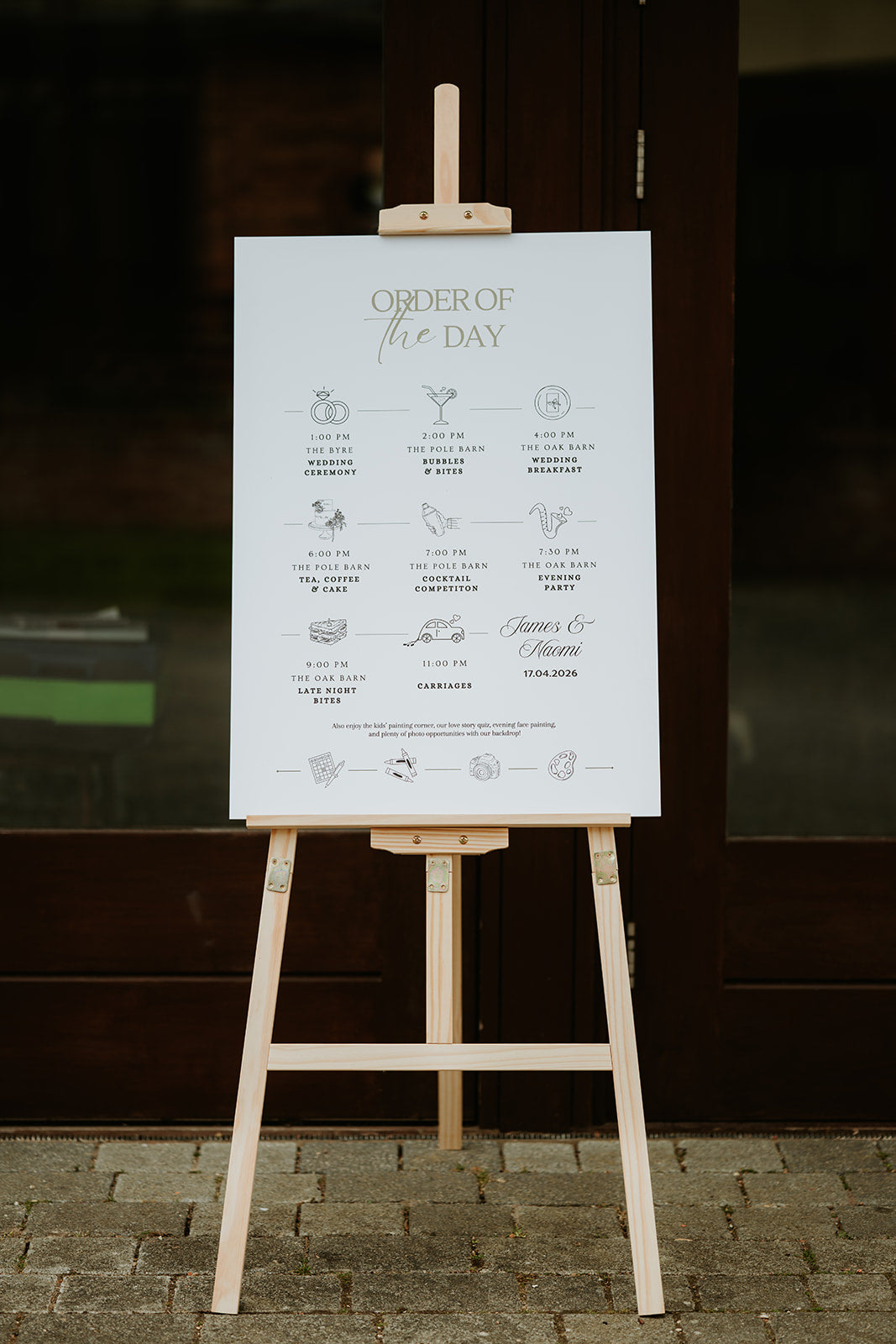 Easel Welcome Sign (with optional flowers)